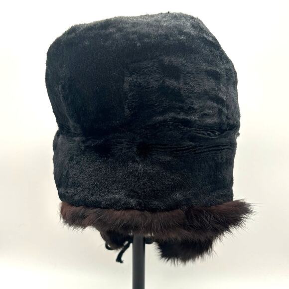 Vintage USSR Soviet Ushanka Genuine Fur Ear Flap Trapper Hat Quilted Size 54.5 main image 16